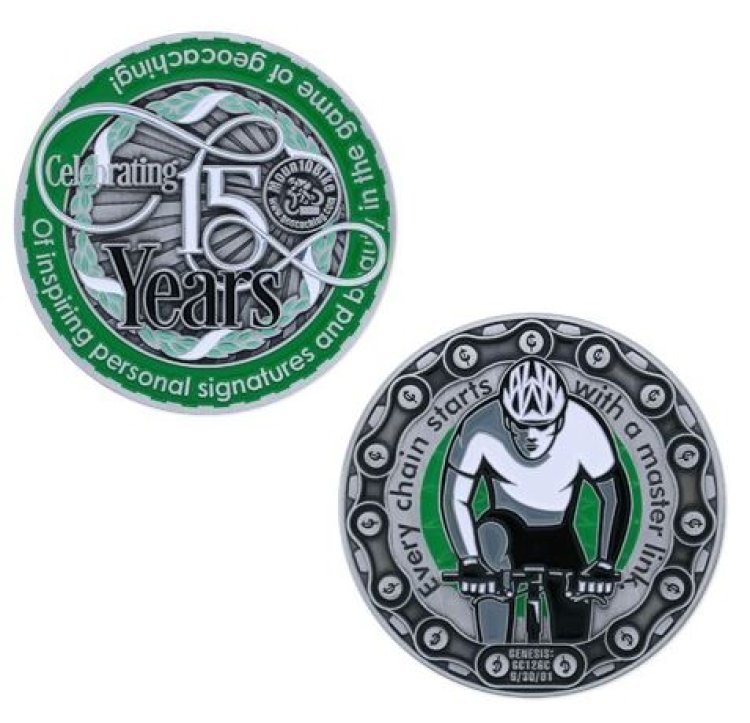 Moun10Bike 15 Year Tribute Geocoin